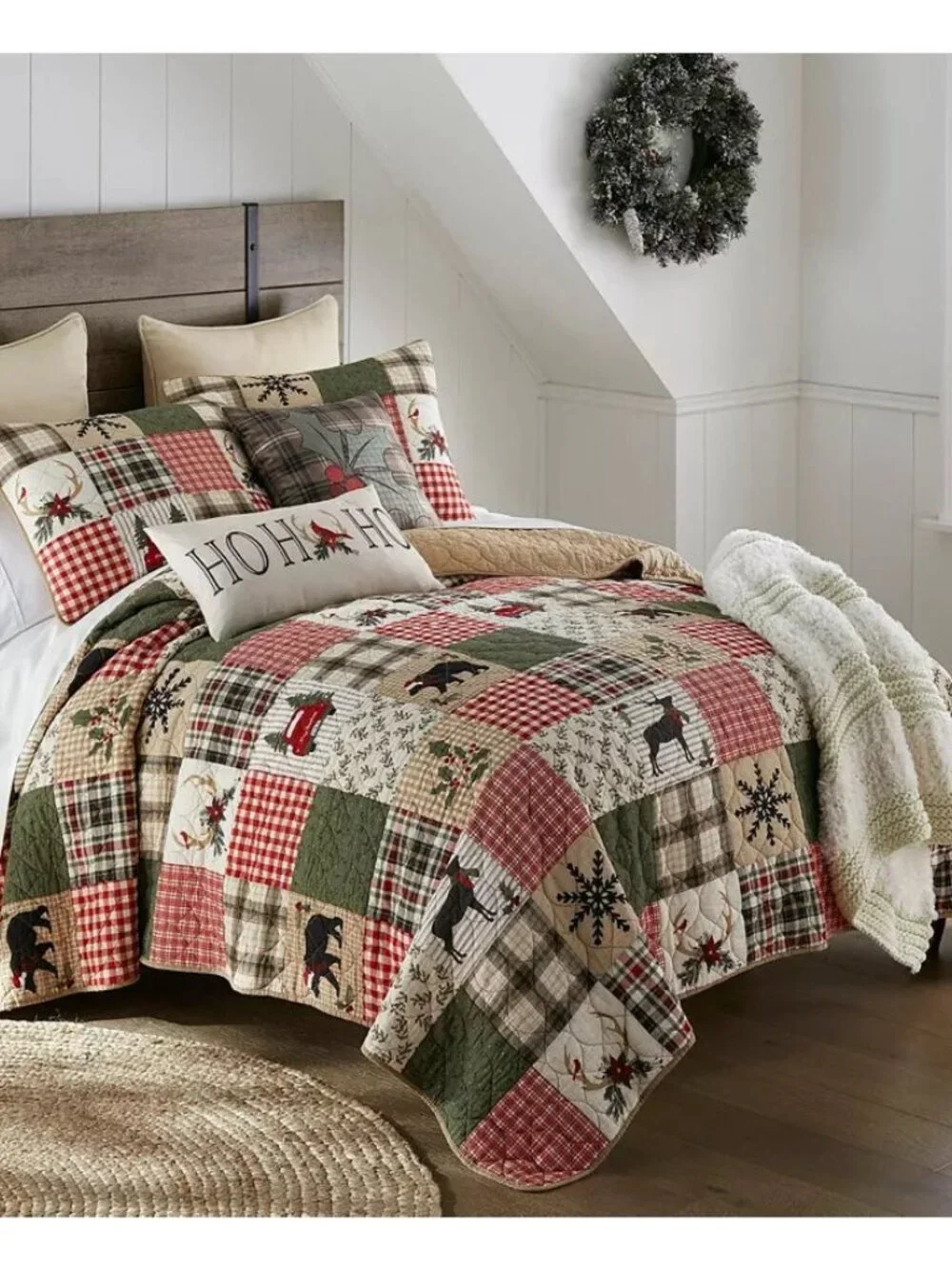 Your Lifestyle Holly Forest Patchwork 3-Piece Quilt Set – King $485